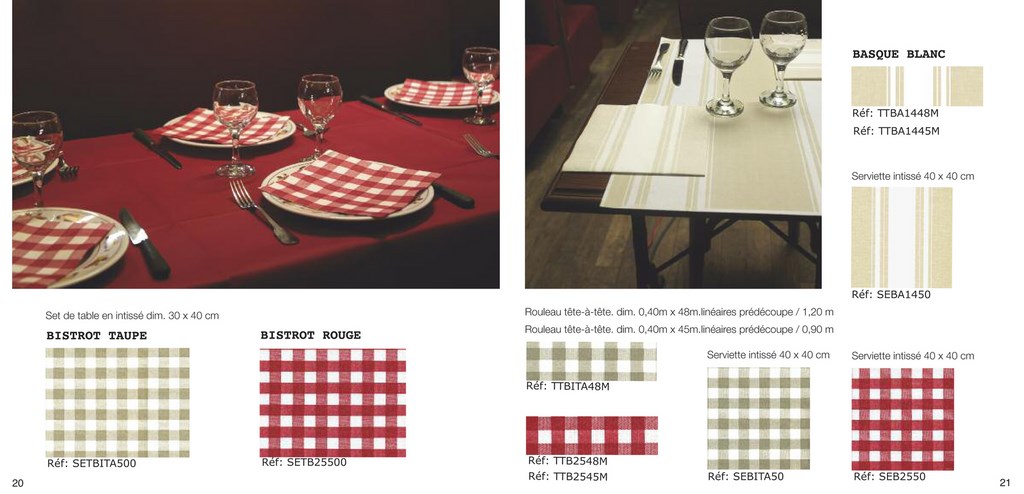 serviettes imprimés