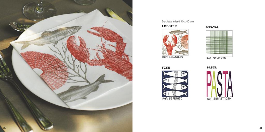 serviettes imprimés