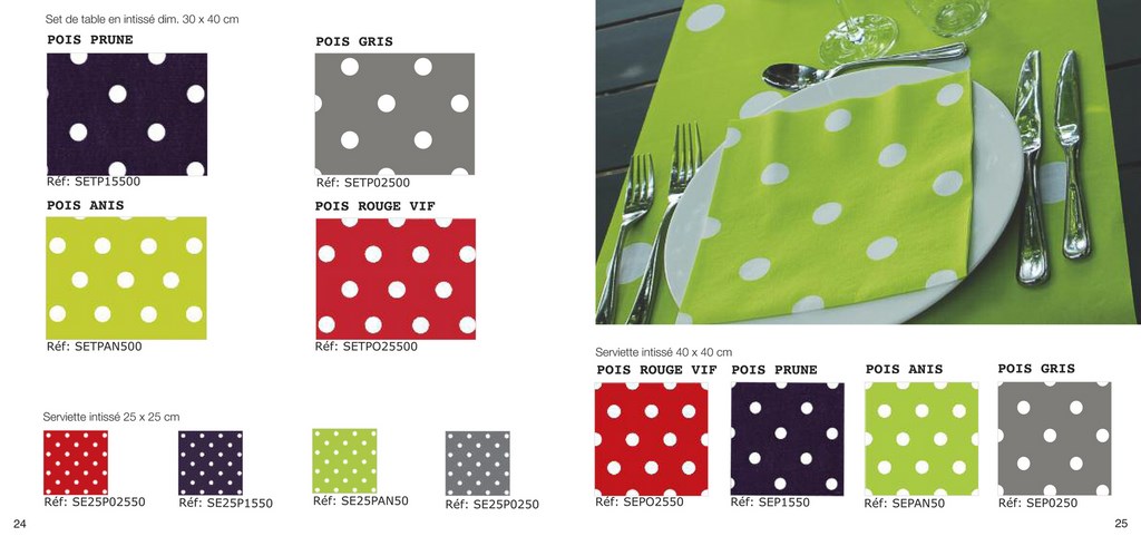 serviettes imprimés