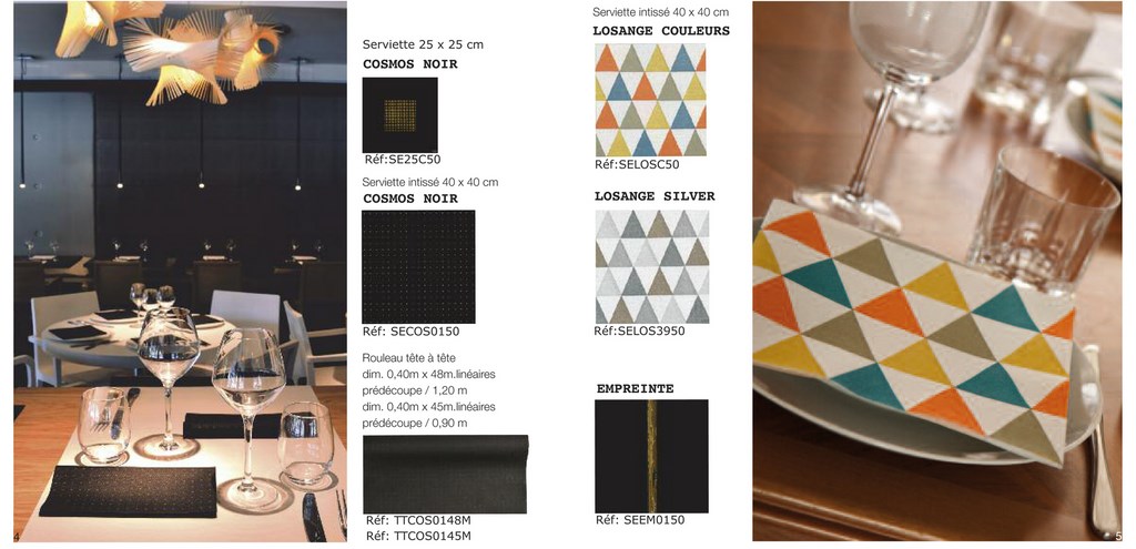 serviettes imprimés