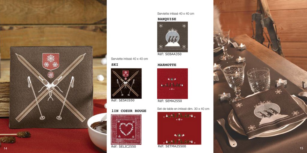 serviettes imprimés