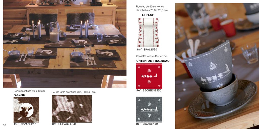 serviettes imprimés