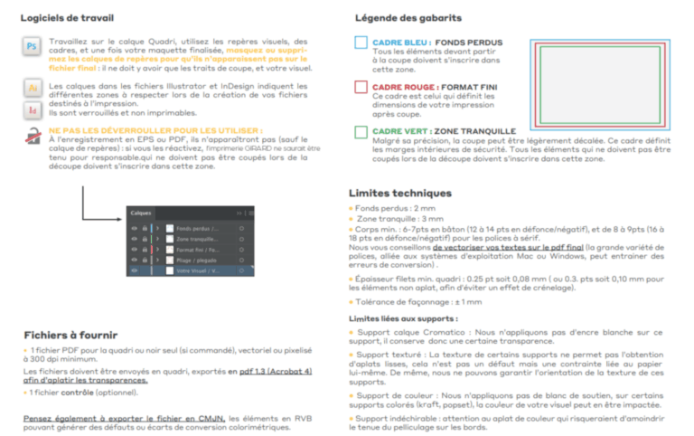 instructions pour les flyers