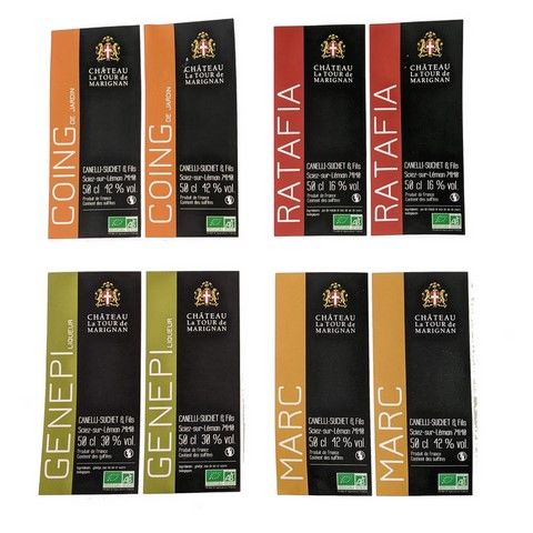 étiquettes bouteilles de vin