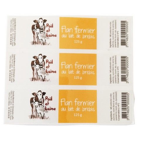 étiquette transparente yaourt