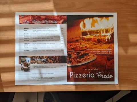 set de table pizzeria fredo