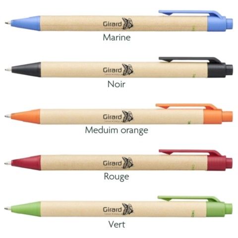stylo à bille en carton recyclé